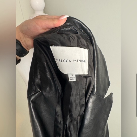 Rebecca Minkoff Black Lambskin Leather Blazer/Size Small - Picture 8 of 10